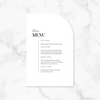 Elegant Curves - Reception Menu