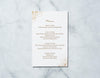 Gold Confetti - Reception Menu