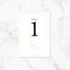 Gold Script - Reception Table Numbers