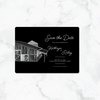 Personalized Hand Drawn Venue - Save the Date Card & Envelope