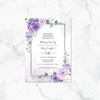 Violet Flowers - Invitation Card & Envelope