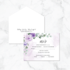 Violet Flowers - Response Card & Envelope