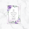 Violet Flowers - Save the Date Card & Envelope