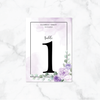 Violet Flowers - Reception Table Numbers
